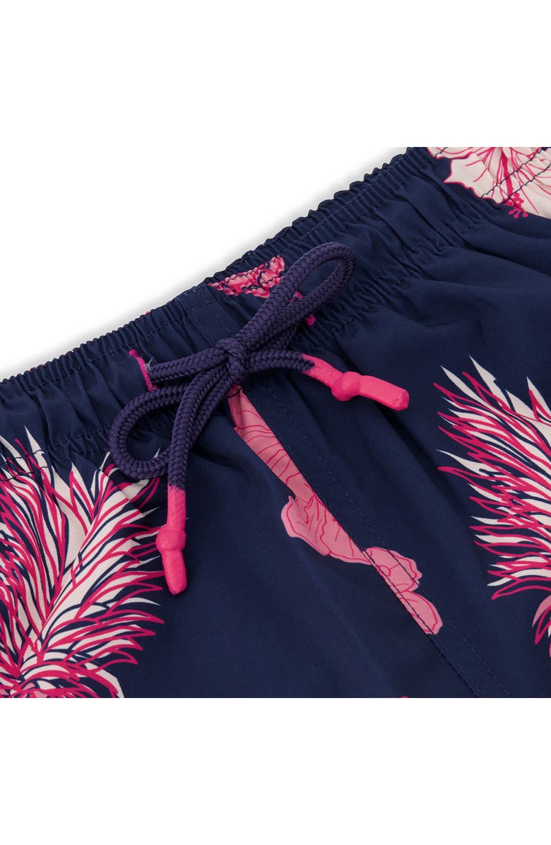 Sunset x Vine Pineapple Print Swim Trunks, Alternate, color, Navy