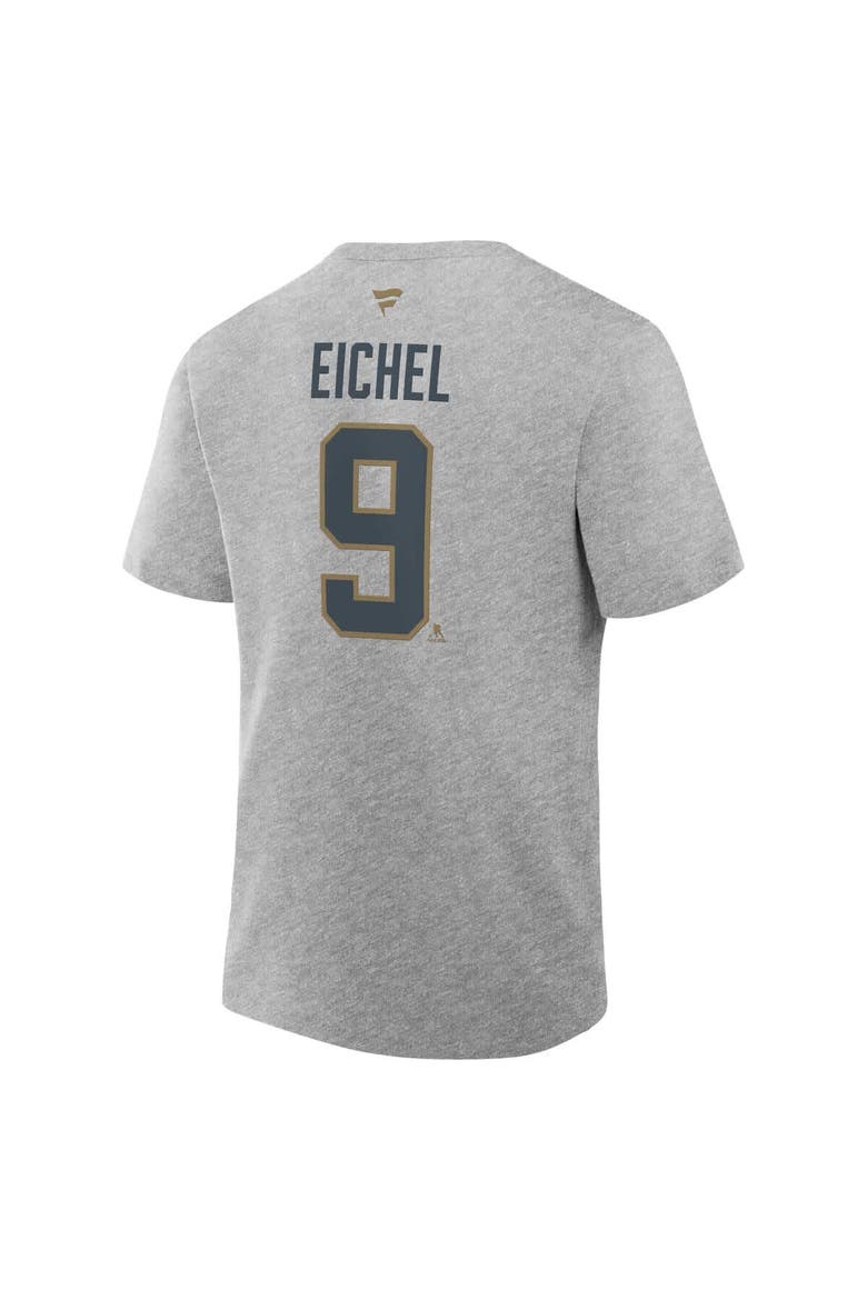 Men's Fanatics Jack Eichel Gray Vegas Golden Knights Authentic Stack Name & Number T-Shirt, Alternate, color, Gray