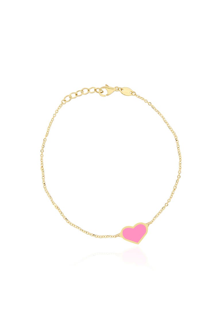 Bubblegum Pink Single Heart Bracelet, Main, color, Bubblegum Pink