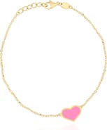 The Lovery Fine Jewelry Bubblegum Pink Single Heart Bracelet