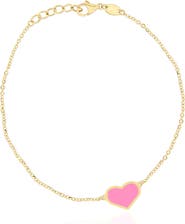 The Lovery Fine Jewelry Bubblegum Pink Single Heart Bracelet