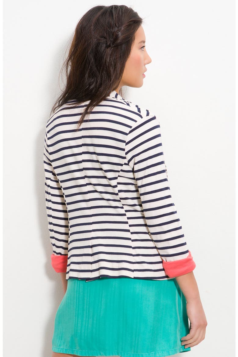 'Palm Desert' Stripe Blazer, Alternate, color, MACADAMIA