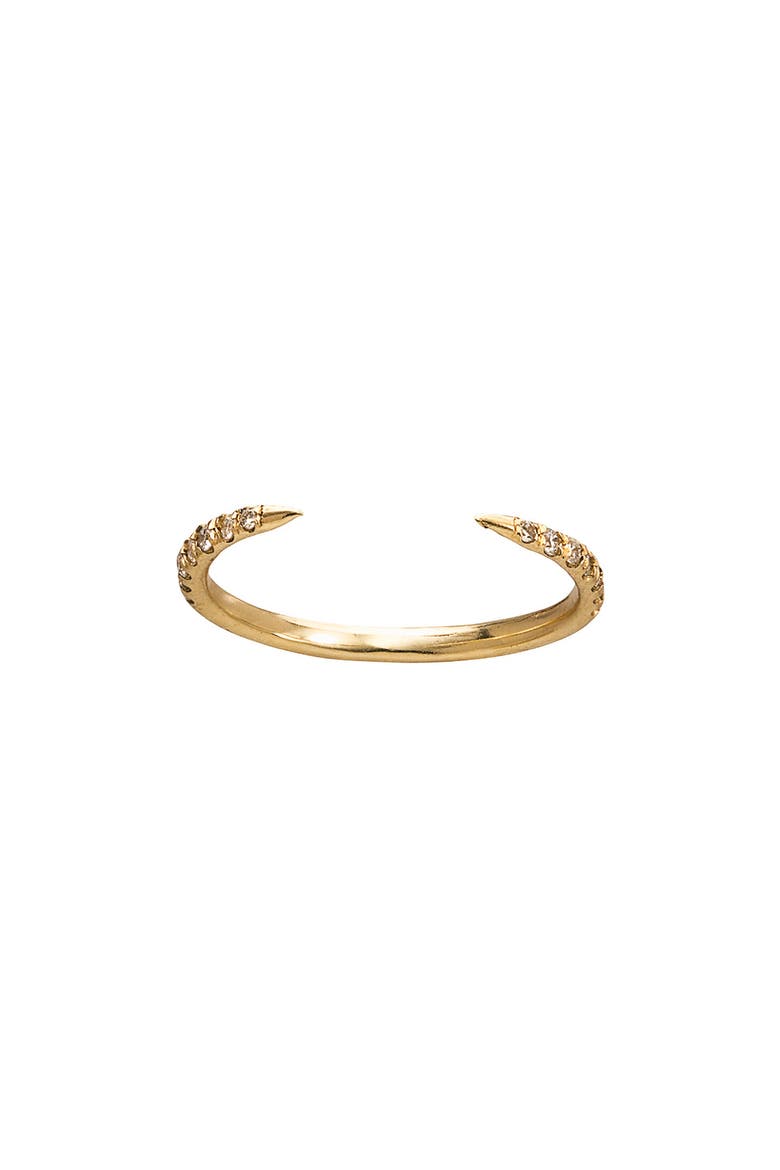 Micropavé Open Slice Stacking Ring, Main, color, YELLOW GOLD/ DIAMOND