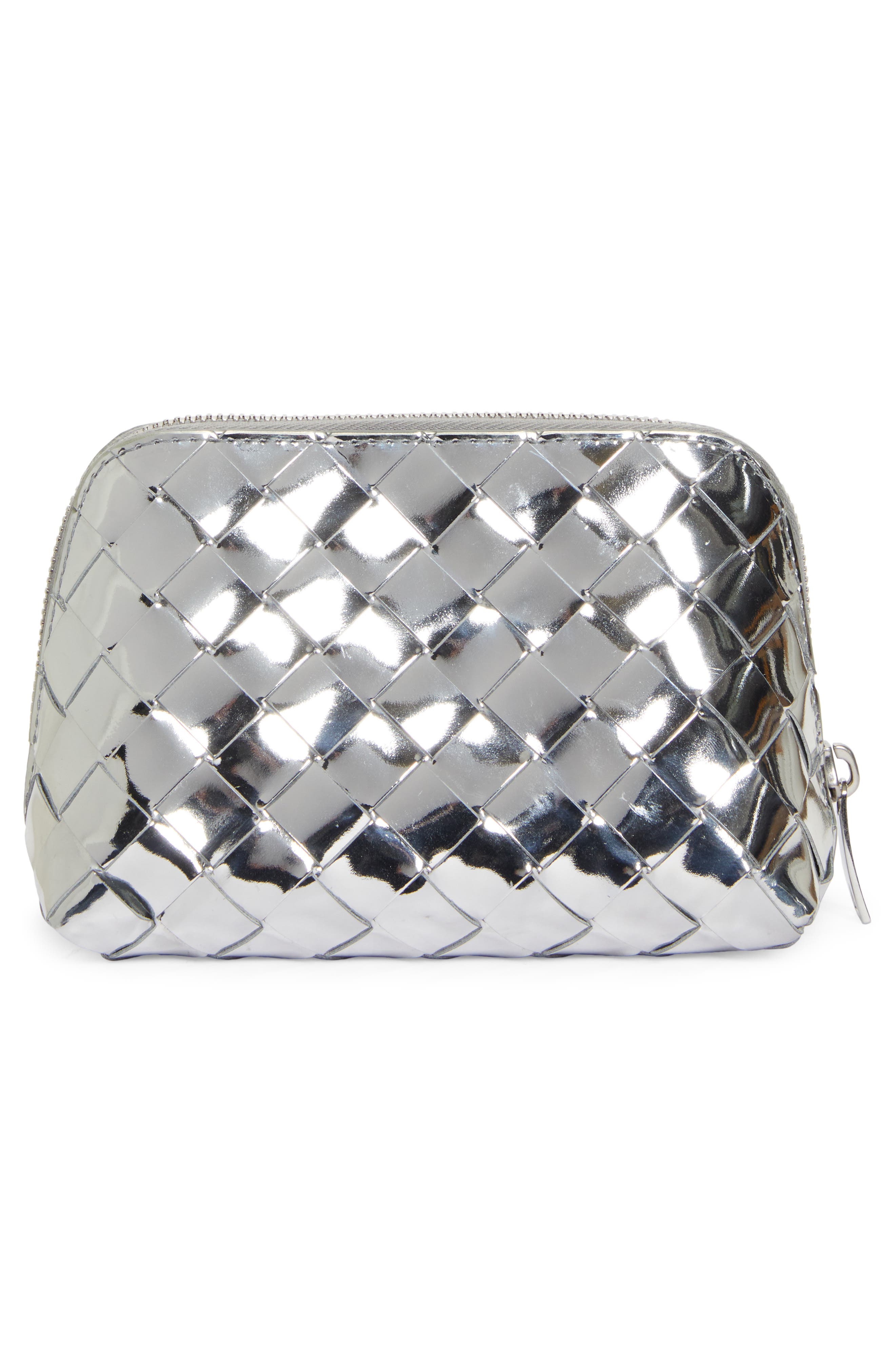 Bottega Veneta Intrecciato Mirror Small Leather Pouch, Alternate, color, 