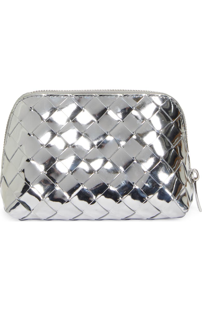 Bottega Veneta Intrecciato Mirror Small Leather Pouch, Alternate, color,