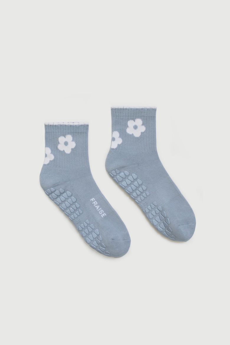 Flora Ankle Grip Socks, Main, color, Flora