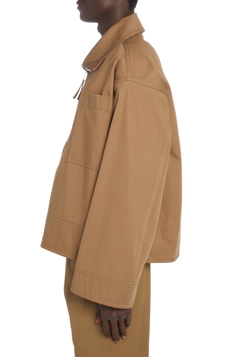 Cotton Gabardine Half Zip Jacket, Alternate, color, DARK SAND