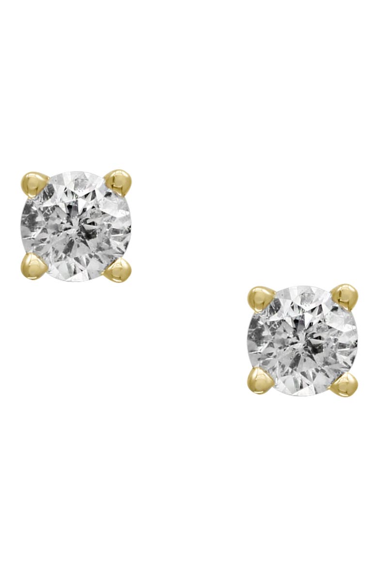 14K White Gold Prong Set Round Cut Diamond Stud Earrings - 0.15 ctw, Main, color, YELLOW GOLD