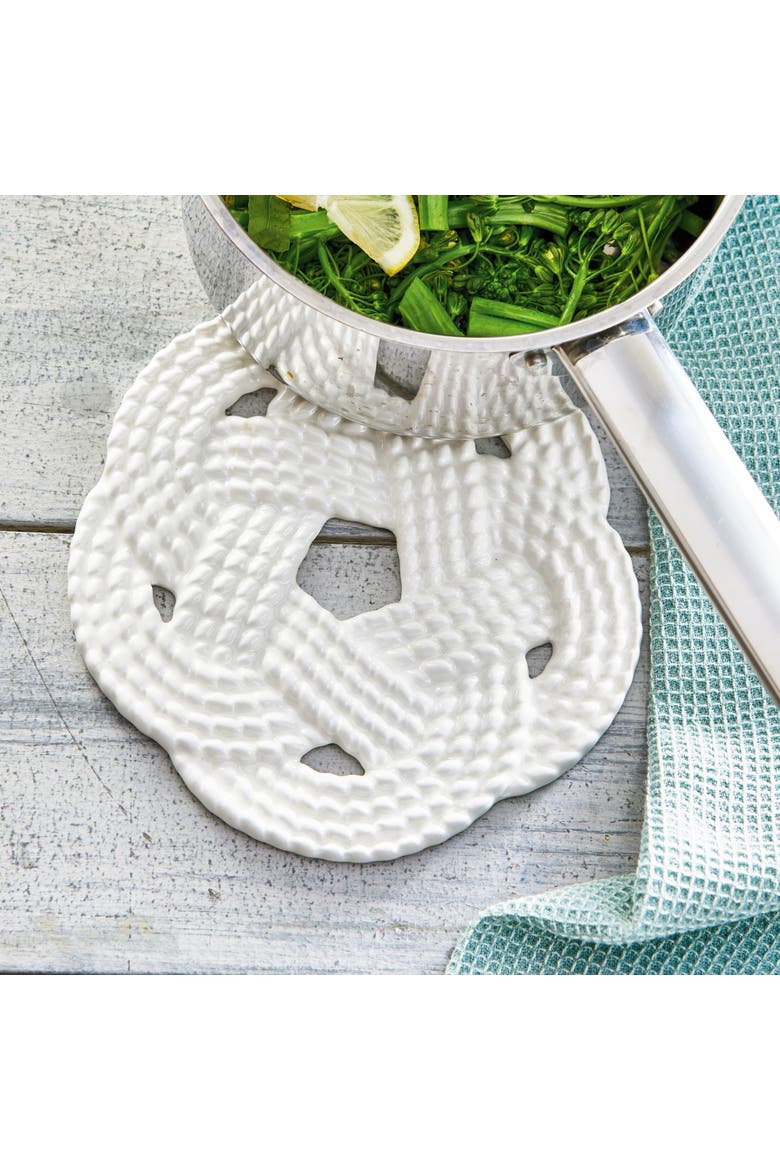 Rope Trivet Ivory Earthenware Summer, Alternate, color, Beige