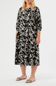Marina Rinaldi Tasca Floral Embroidery Maxi Dress