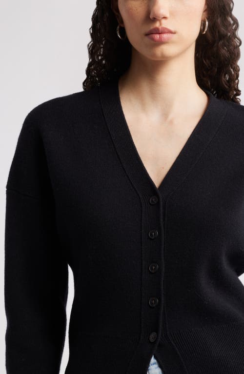 Nordstrom Wool & Cashmere V-neck Sweater In Black Rock