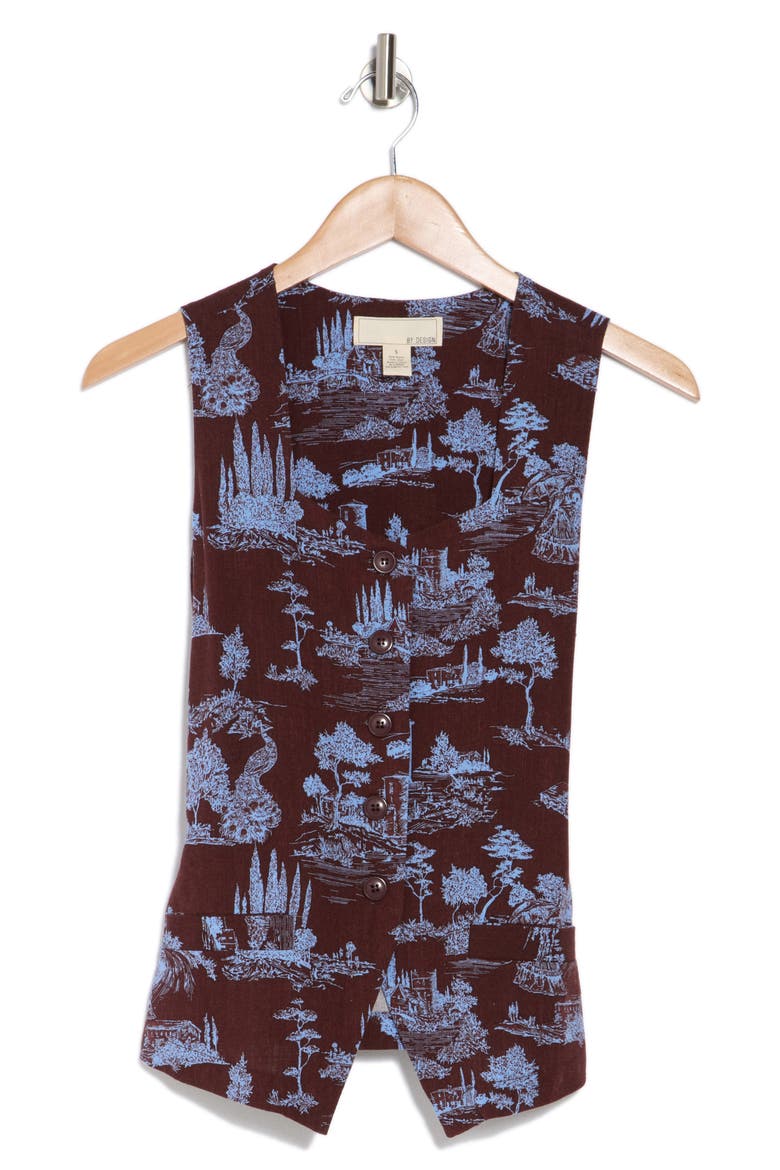 Cassie Toile Vest, Alternate, color, TOTALLY TOILE/ CHOCOLATE
