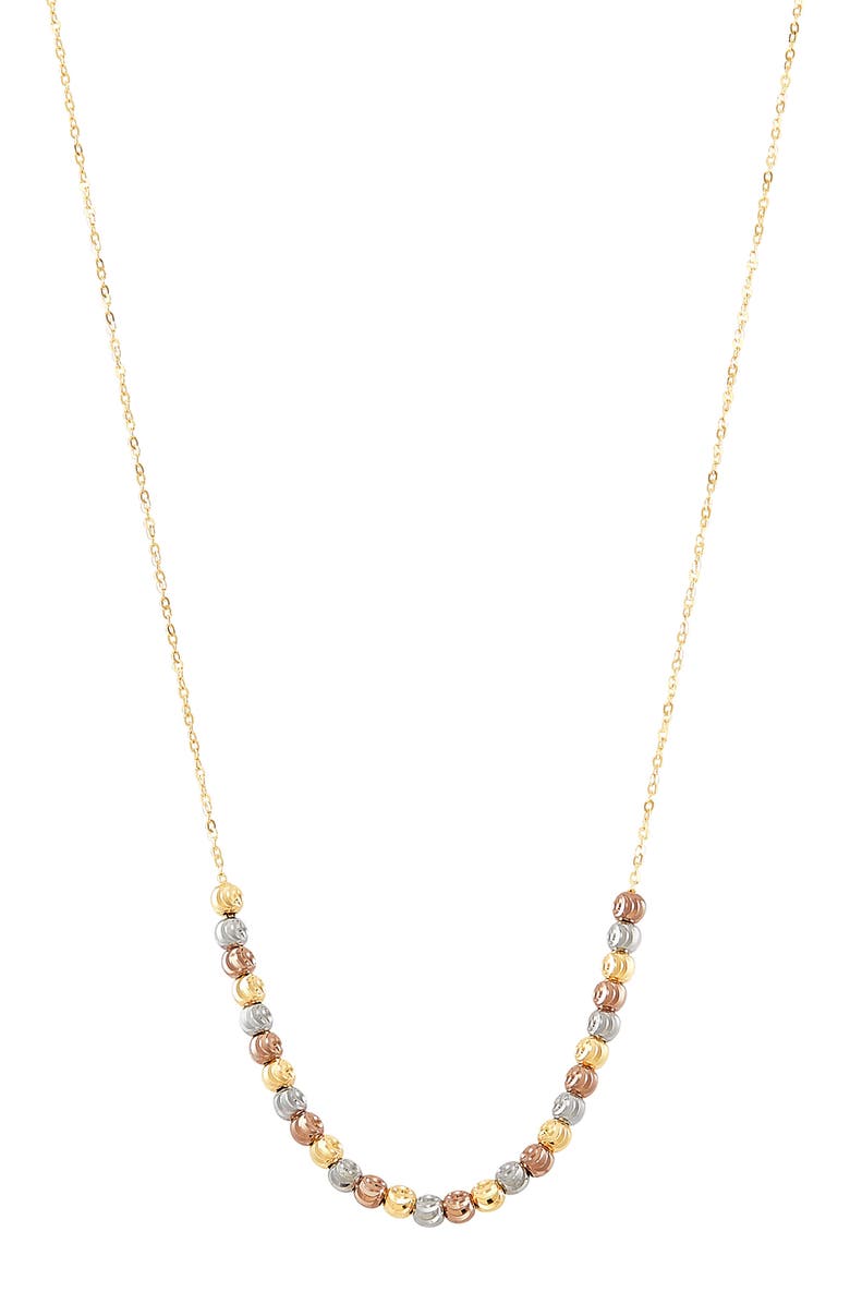 Frankie & Zoe Textured Beaded Necklace, Main, color, Tri-Color