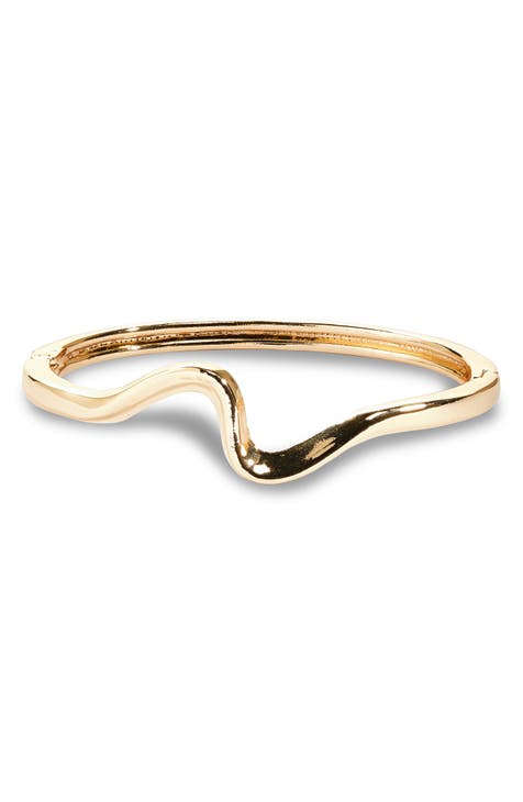 Curve Hinged Bangle Bracelet