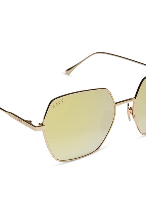 Diff Harlowe 55mm Square Sunglasses In Brilliant Gold Mirror