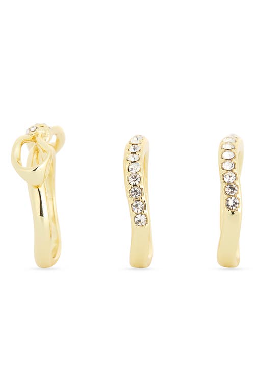 Covet Pack Of 3 Assorted Stacking Rings In Gold