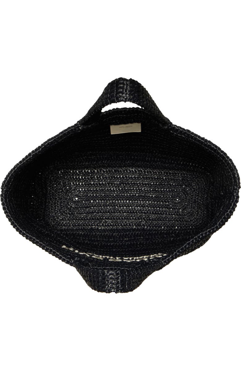 Saint Laurent Rive Gauche Logo Crochet Tote, Alternate, color,