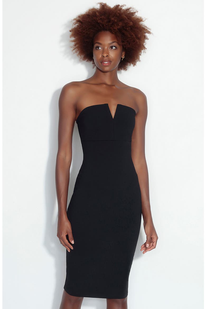 Strapless Dress, Alternate, color, BLACK