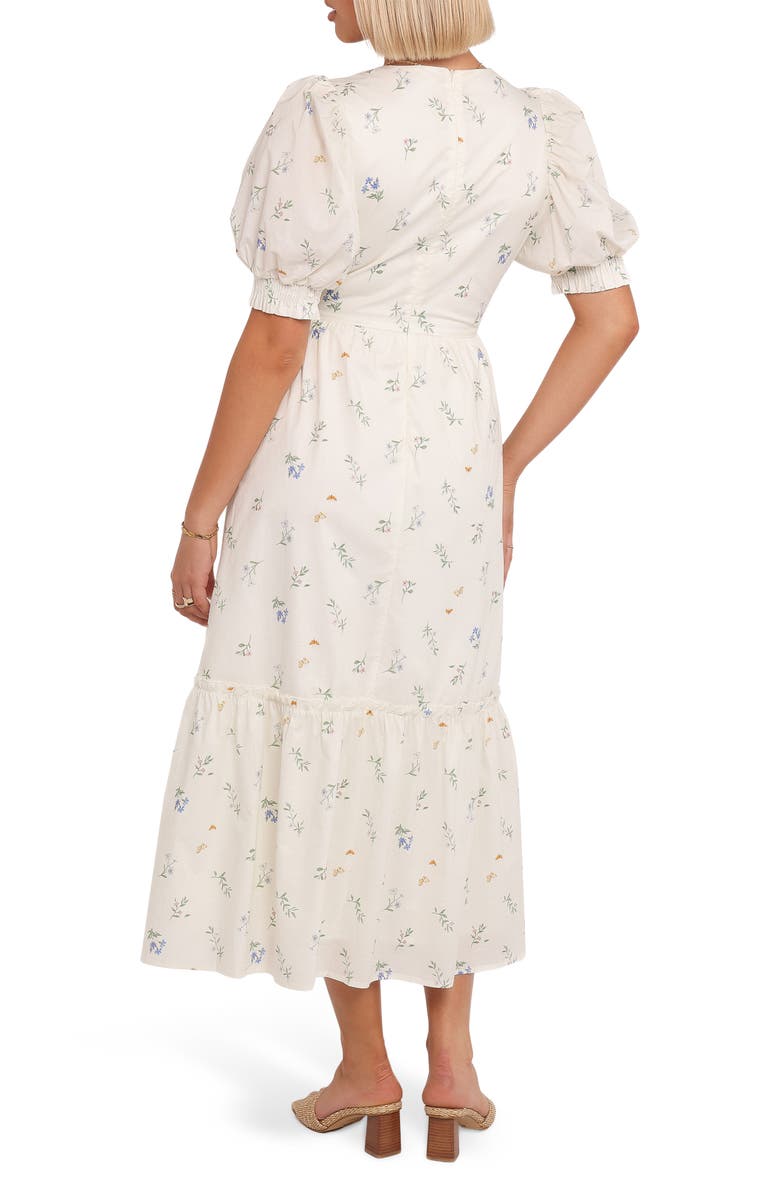 Petal & Pup Steele Puff Sleeve Cotton Midi Dress, Alternate, color, 