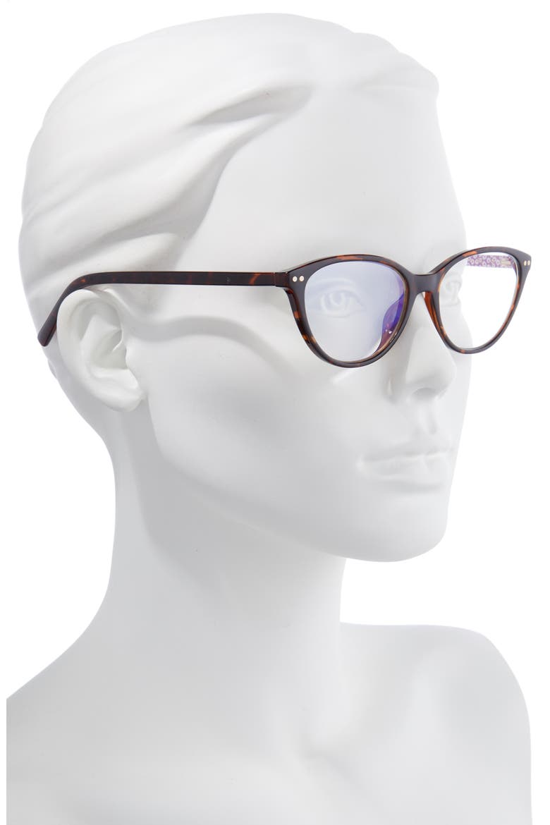 roanne 54mm blue light blocking reading glasses, Alternate, color, HAVANA/ CLEAR
