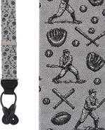 Trafalgar Batter Up Novelty Baseball Silk Button End Suspenders