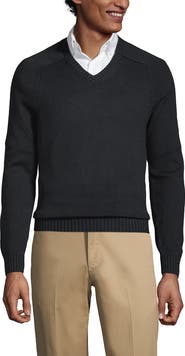 Lands' End School Uniform Young  Cotton Modal V-neck Sweater