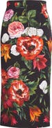 Dolce&Gabbana Floral High Waist Pencil Skirt