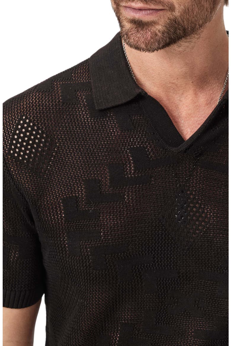 Corso Organic Cotton Diamond Crochet Polo, Alternate, color, BRANDY