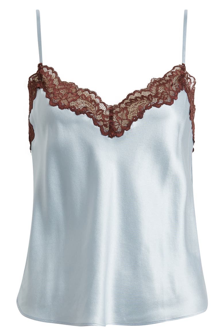 Lace Detail Silk Camisole, Alternate, color, MINERAL LACE