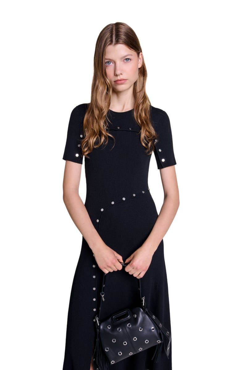 maje Knit maxi dress, Alternate, color, 