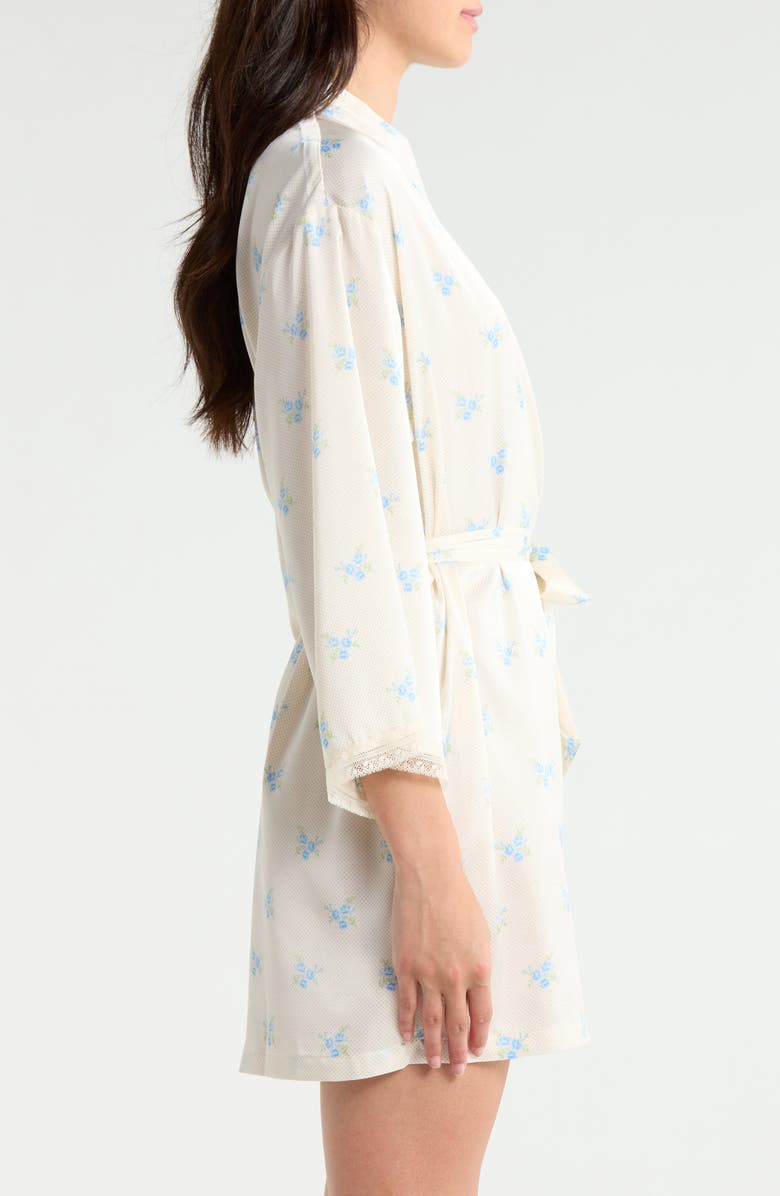 Etam Noreen Floral Satin Wrap, Alternate, color, Ecru/ Blue