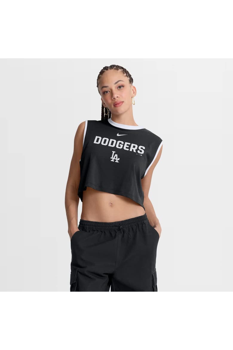 Women's Nike Black Los Angeles Dodgers Primetime Loose Dri-FIT Cropped Tank Top, Main, color, Black
