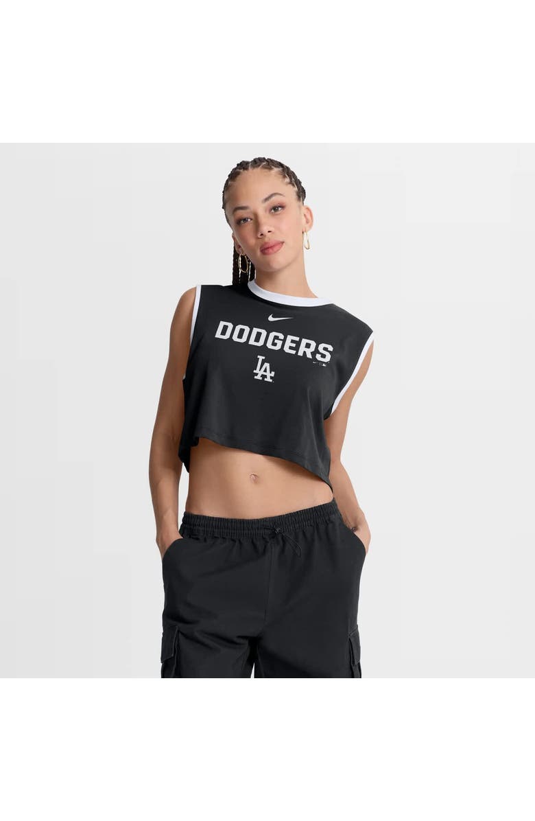 Nike Women's Nike Black Los Angeles Dodgers Primetime Loose Dri-FIT Cropped Tank Top, Main, color, Black