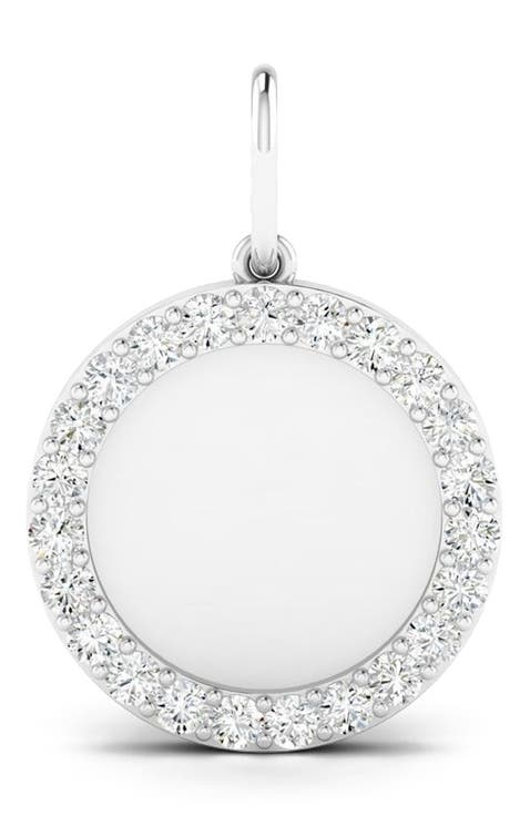 Diamond Medallion Lab Diamond Charm in 14K