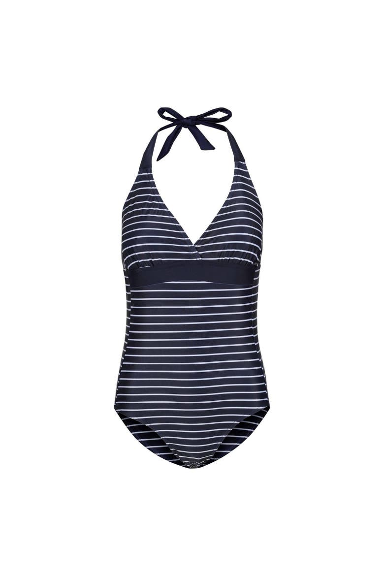 Flavia II Stripe One Piece Bathing Suit, Main, color, Navy and White