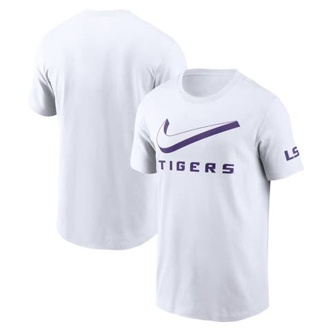 Men's Nike White LSU Tigers Primetime 2-Hit Swoosh T-Shirt