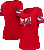 New Era Women's New Era Red St. Louis Cardinals Team Stripe T-Shirt