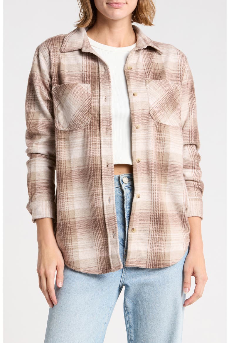 Plaid Jacquard Knit Shacket, Main, color, SHADE NUDE