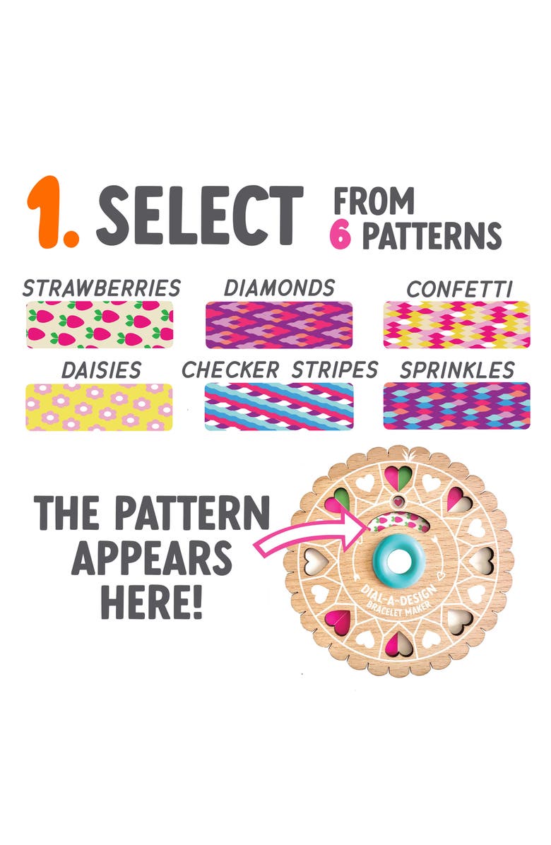 BRIGHT STRIPES Dial-a-Design Friendship Bracelet Maker, Alternate, color, Multi