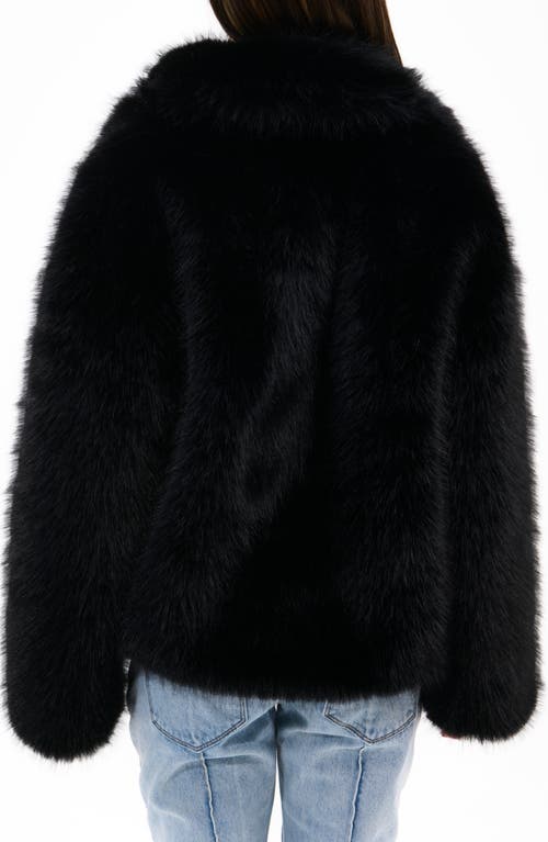 Azalea Wang Regina Faux Fur Jacket In Black