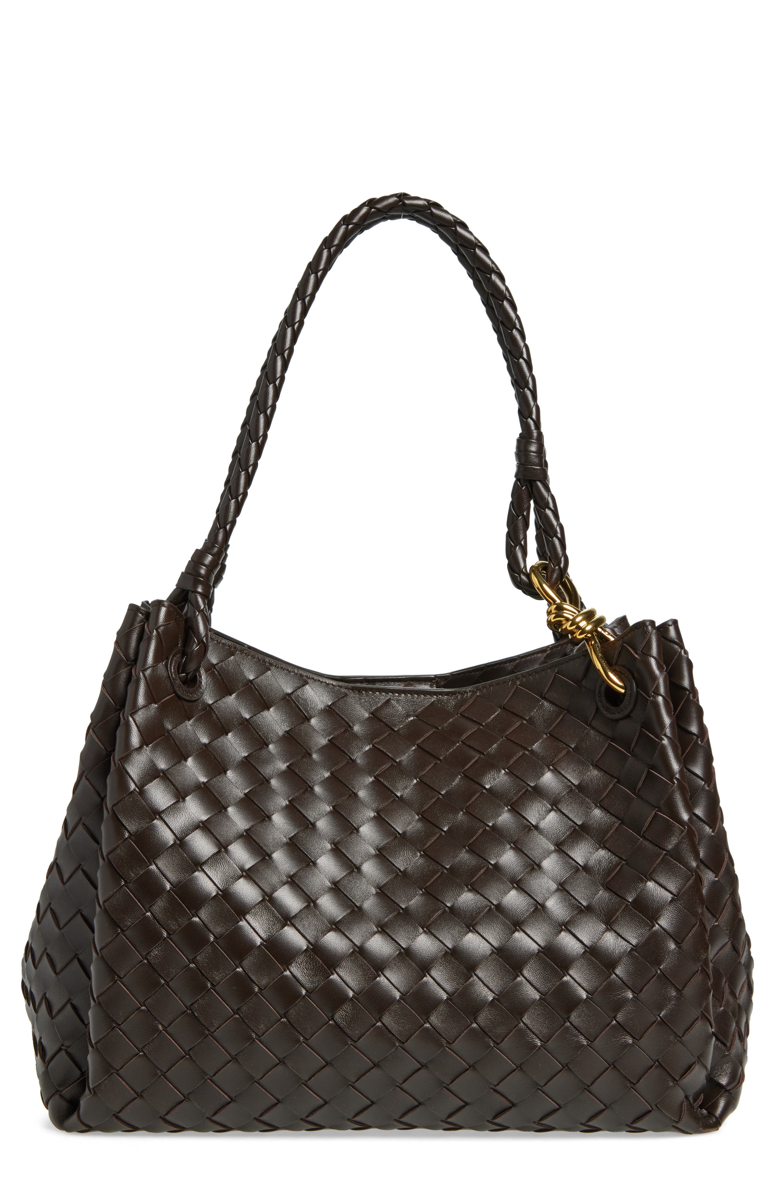Bottega Veneta Large Andiamo Intrecciato Leather Top Handle Bag, Main, color, 