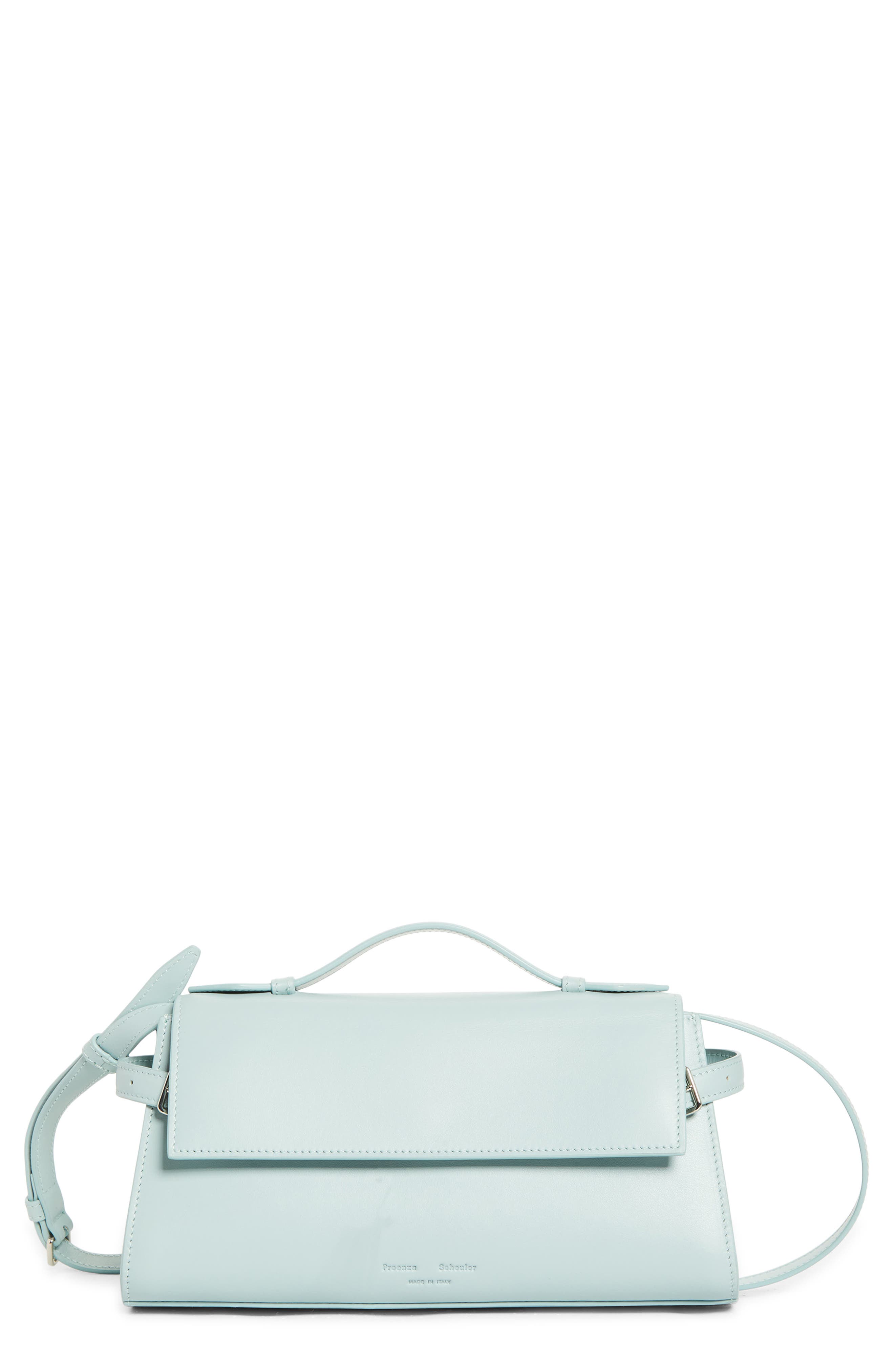 Proenza Schouler Tate Leather Clutch, Main, color, Stone Blue