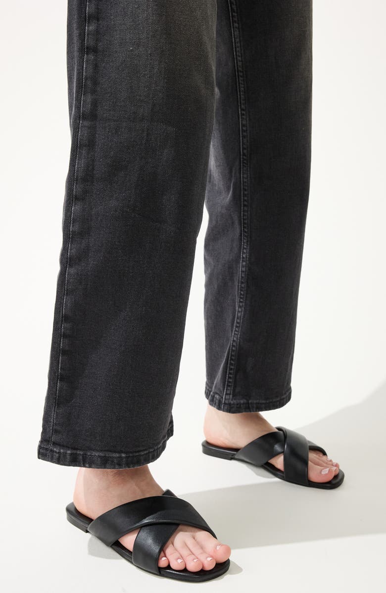 Yosi Samra Delancey Slide Sandal, Alternate, color, Black