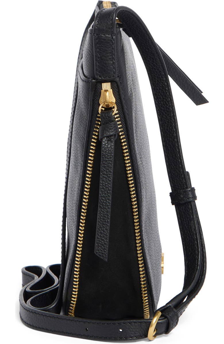 Vince Camuto Lorry Leather Crossbody Bag, Alternate, color, Black
