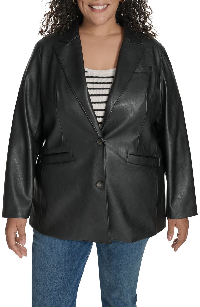 Levi's<sup>®</sup> Faux Leather Blazer, Main, color, Black