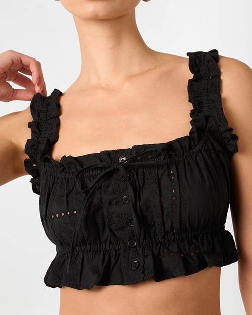 Weworewhat Ruffle Button Crop Top