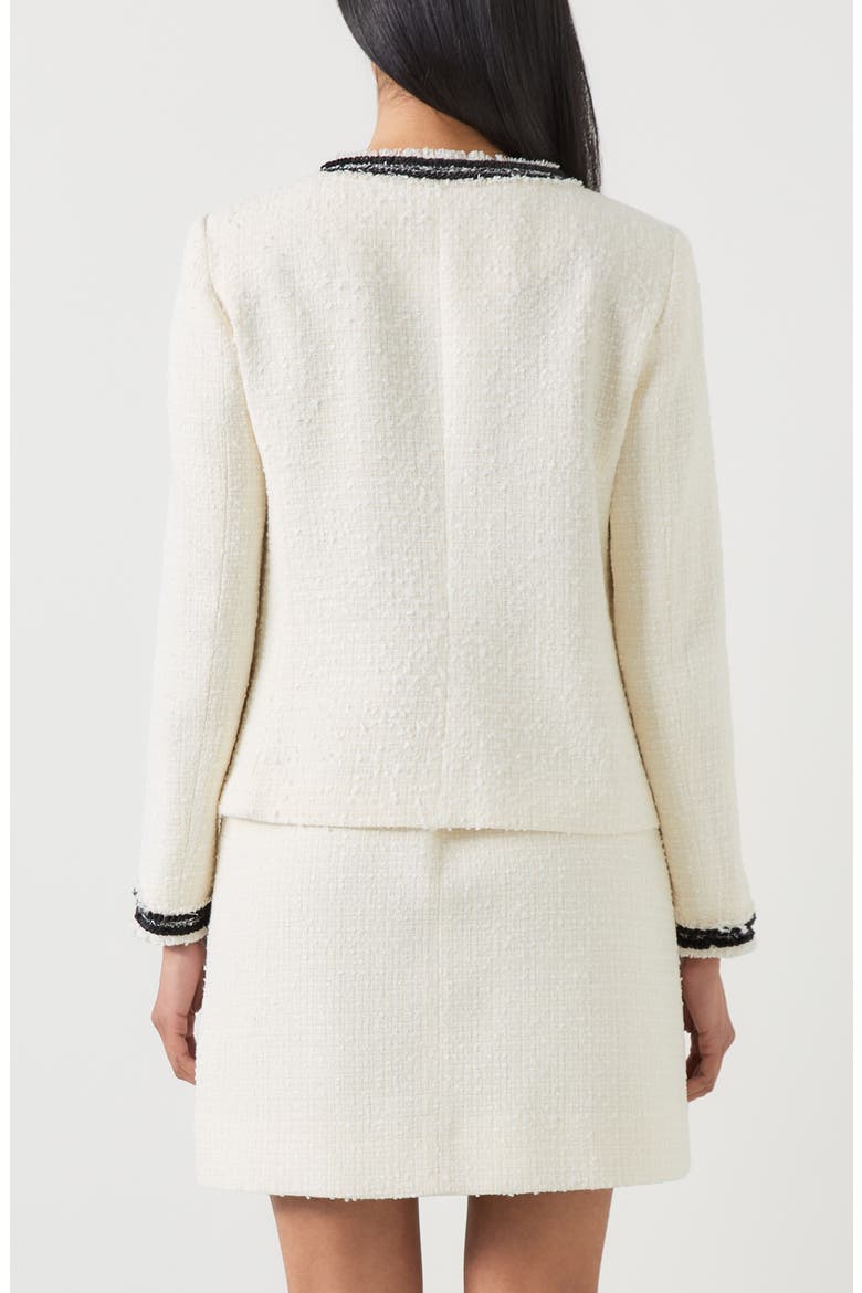 Charlie Contrast Trim Tweed Jacket, Alternate, color, CRE-CREAM