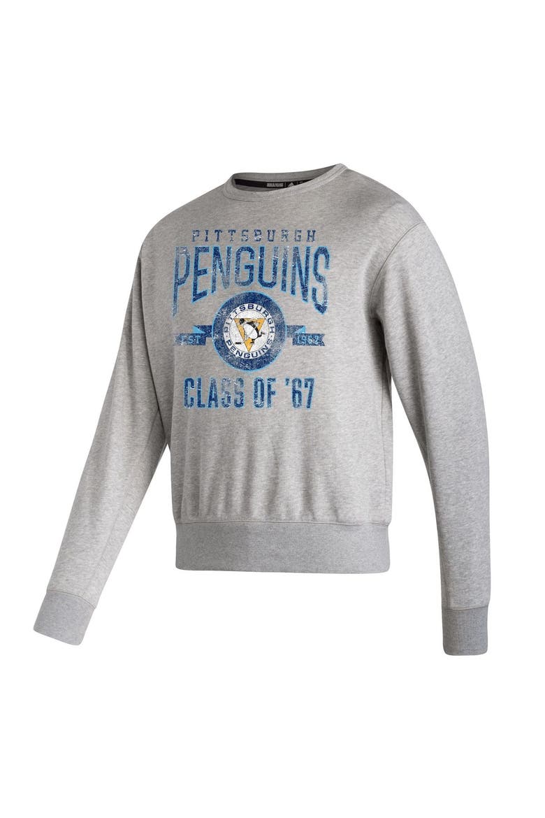 Men's adidas Heathered Gray Pittsburgh Penguins Vintage Pullover Sweatshirt, Alternate, color, Heather Gray
