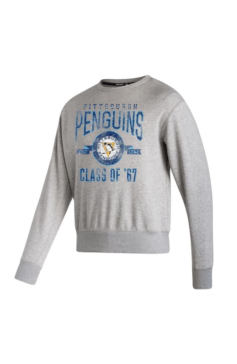 adidas Men's adidas Heathered Gray Pittsburgh Penguins Vintage Pullover Sweatshirt, Alternate, color,
