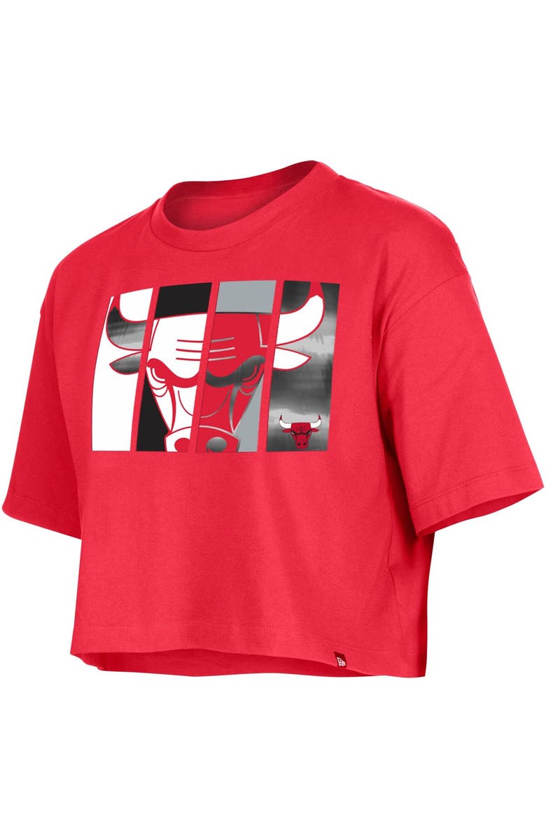 New Era Women's New Era Red Chicago Bulls Cropped T-Shirt, Alternate, color,